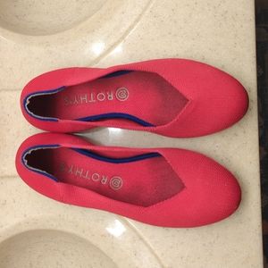 Rothy round toe flats and magenta